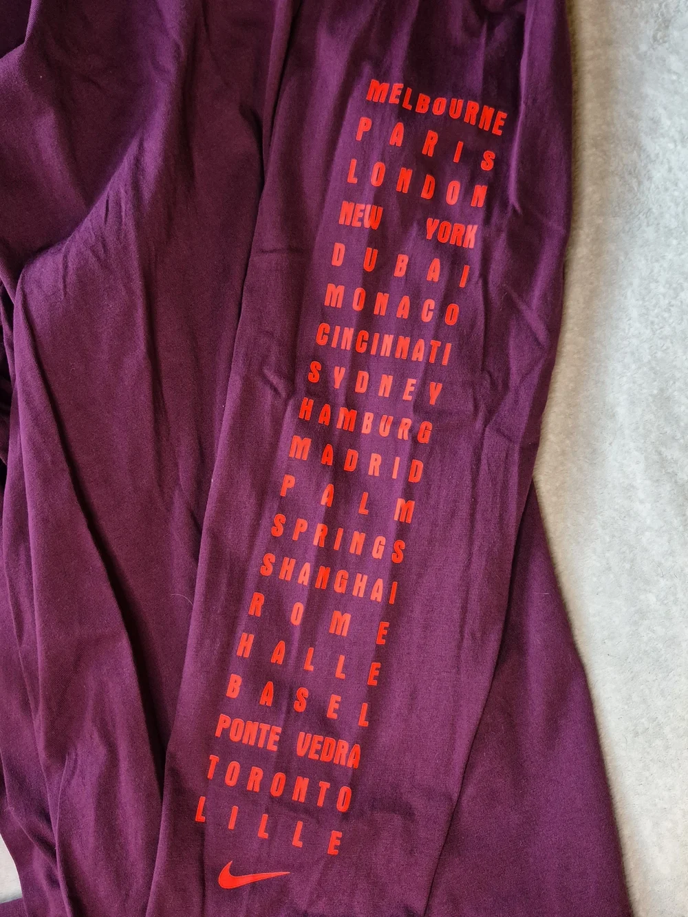 Nike Men's Long Sleeve Burgundy RF Logo Tee